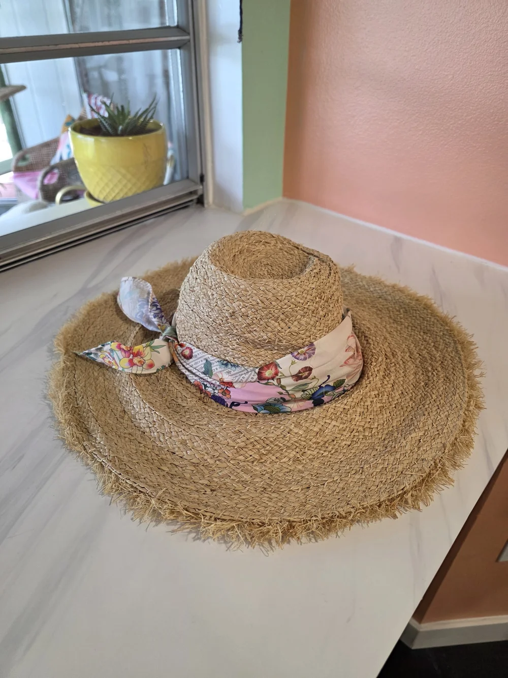 Johnny Was Dreamer Braided Raffia Fringe Hat Straw Boho Vacation Luxury